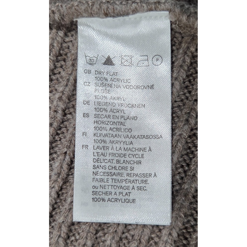 H&M Basic Brown Ribbed Open Front Cardigan Size Large - Picture 7 of 7